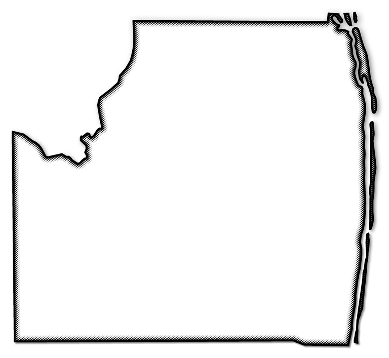 A Map Of Palm Beach With A Black Outline, Drop Shadow, - Palm Beach (768x707), Png Download
