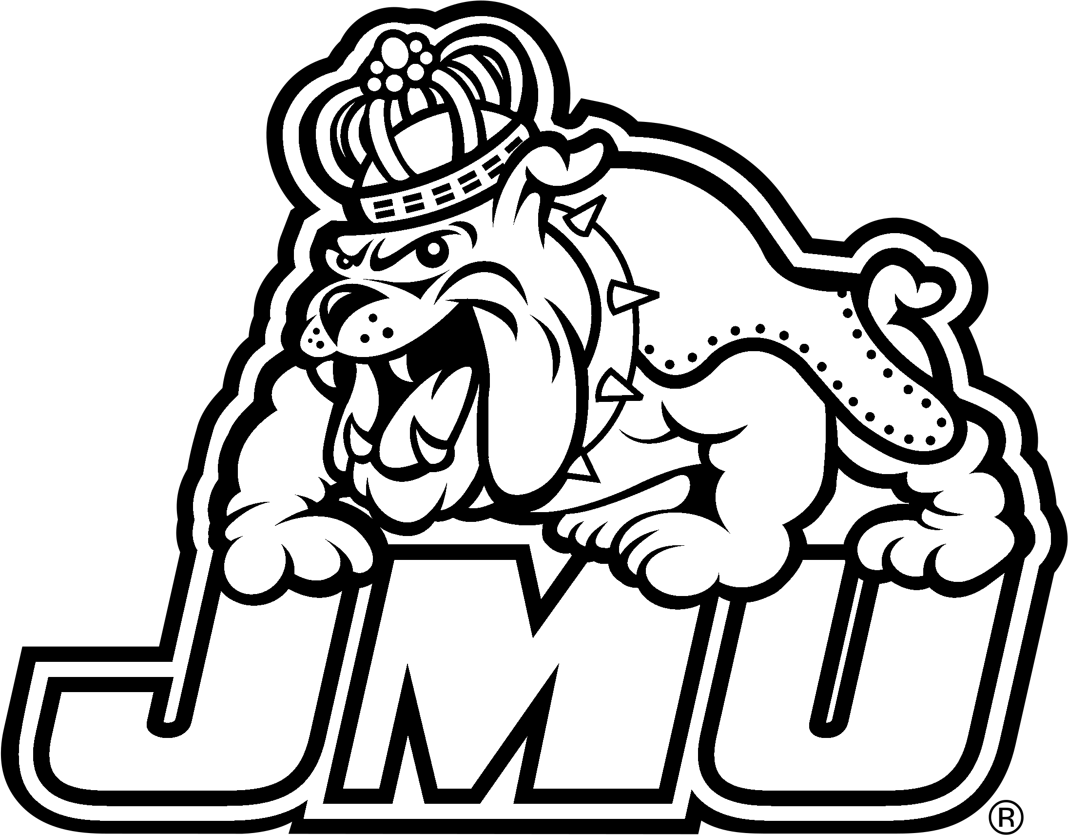James Madison Dukes Logo Black And White - James Madison Football Logo (2400x2400), Png Download