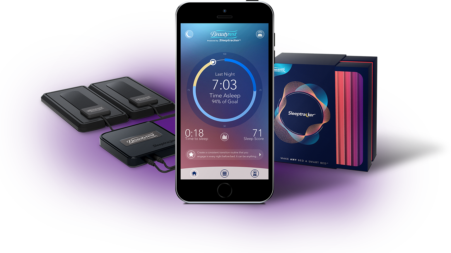 The Beautyrest Sleeptrack App Showing Someone's Time - Beautyrest Sleep Tracker (1540x865), Png Download