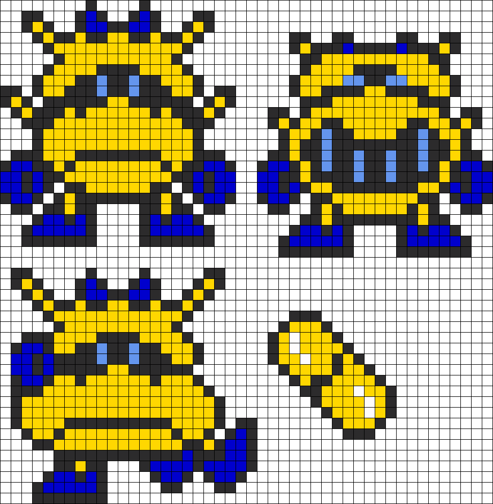 Drmario Yellowvirus Perler Bead Pattern / Bead Sprite - Dr Mario Perler Beads (967x988), Png Download