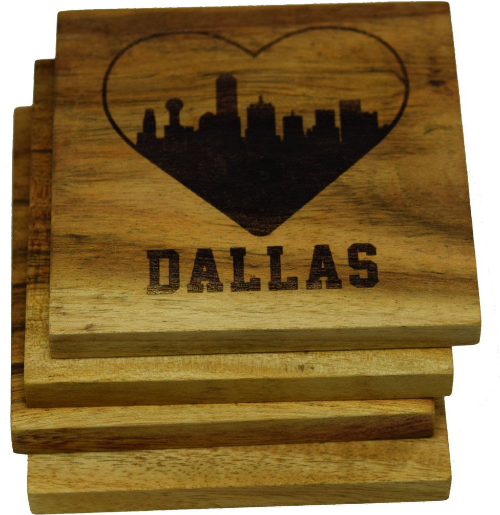 I Love Dallas Texas Skyline Coaster - Prestige Decanters I Love Dallas Texas Skyline Coaster (1024x1024), Png Download