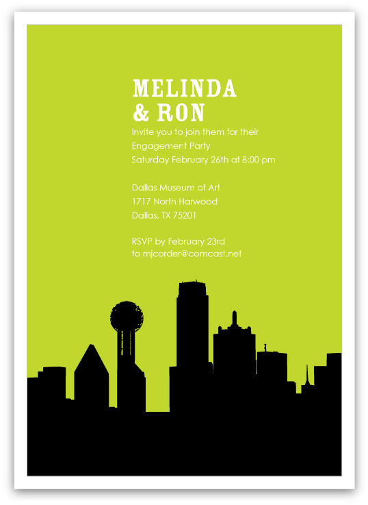 Dallas Skyline Silhouette Party Invitations - Dallas Skyline Silhouette (748x748), Png Download