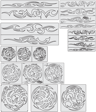 Steve Vandemon\'s Tribal Master Stencil Set - Airbrush Tribal (340x400), Png Download