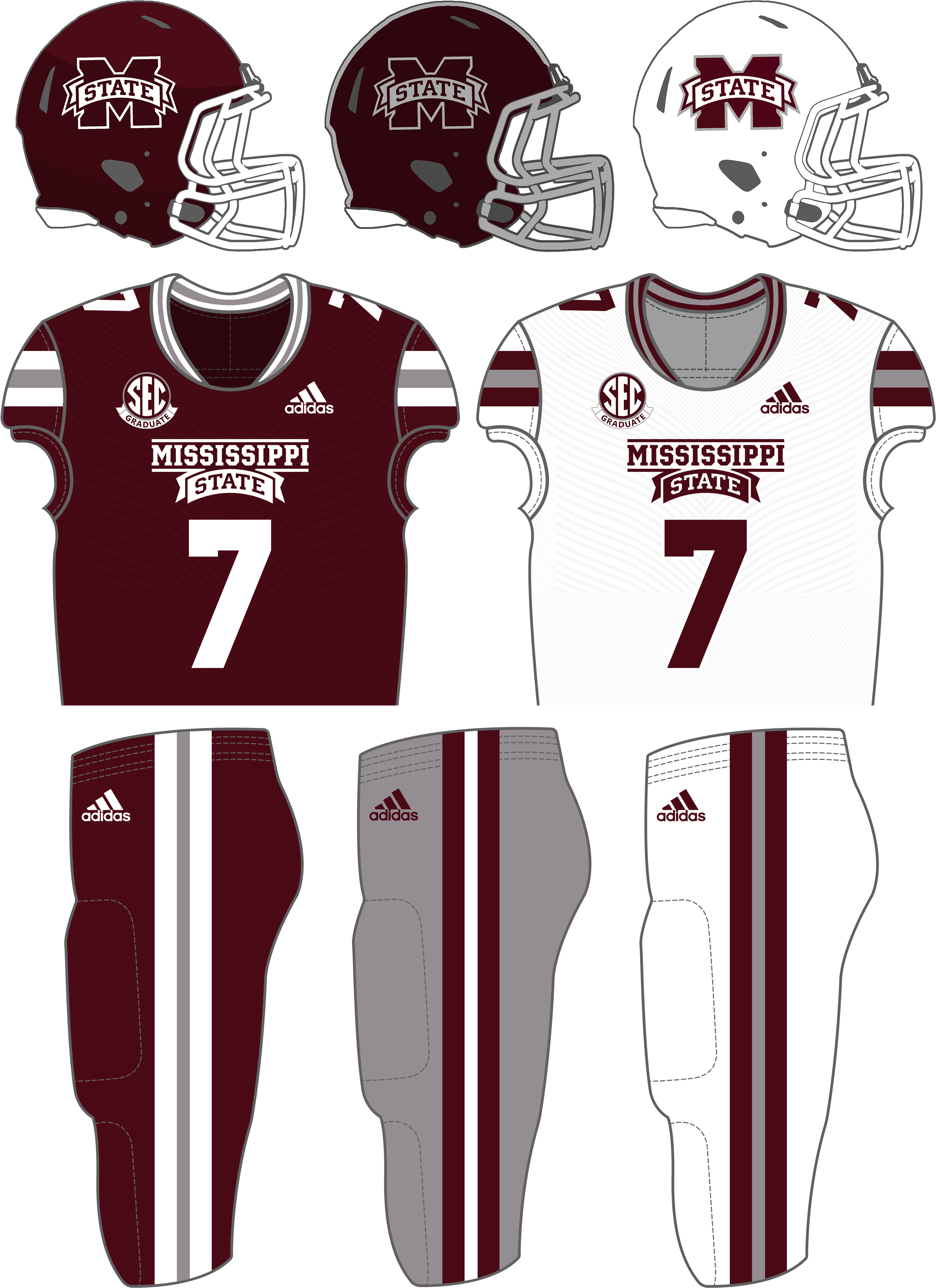 Mississippi State Fb Unis October 2018 - Mississippi State Football Uniforms 2018 (2979x4040), Png Download