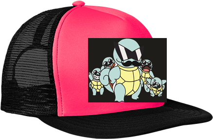 Squirtle Squad - District Threads Flat Bill Snapback Trucker Cap, Osfa, (450x450), Png Download