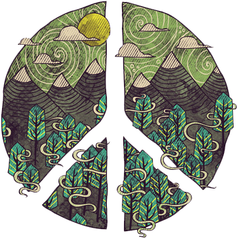Transparent Peace Sign Tumblr Where's The Cake - Peaceful Landscape Canvas Print - Small By Hector Mansilla (400x411), Png Download