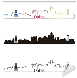 Dallas Skyline Linear Style With Rainbow Wall Mural - Dallas (400x400), Png Download