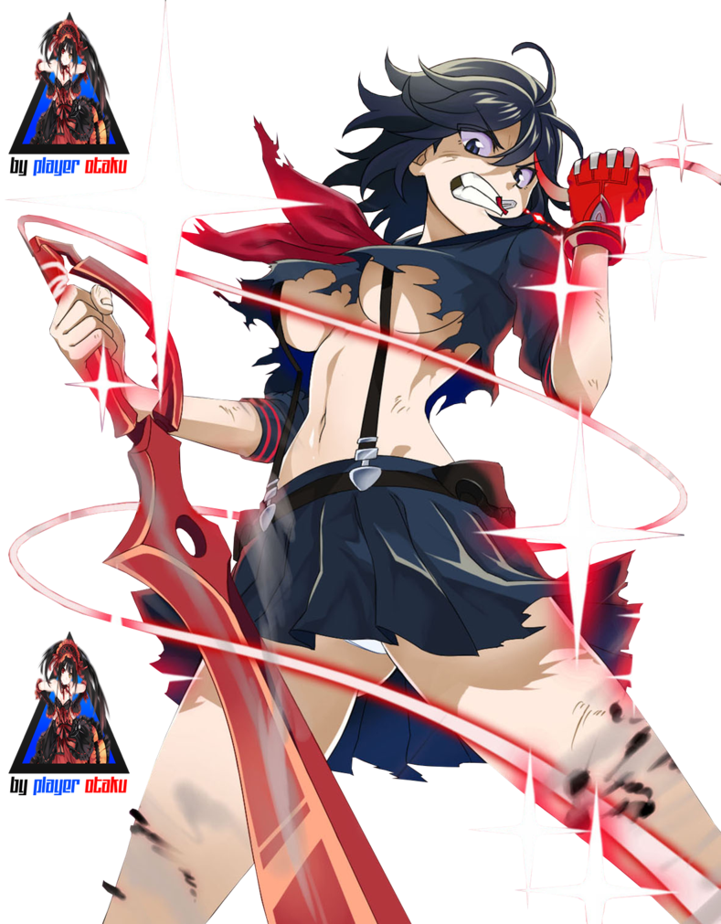 [kill La Kill] Matoi Ryuuko In Action[render] By Playerotaku - Kill La Kill Render (789x1011), Png Download