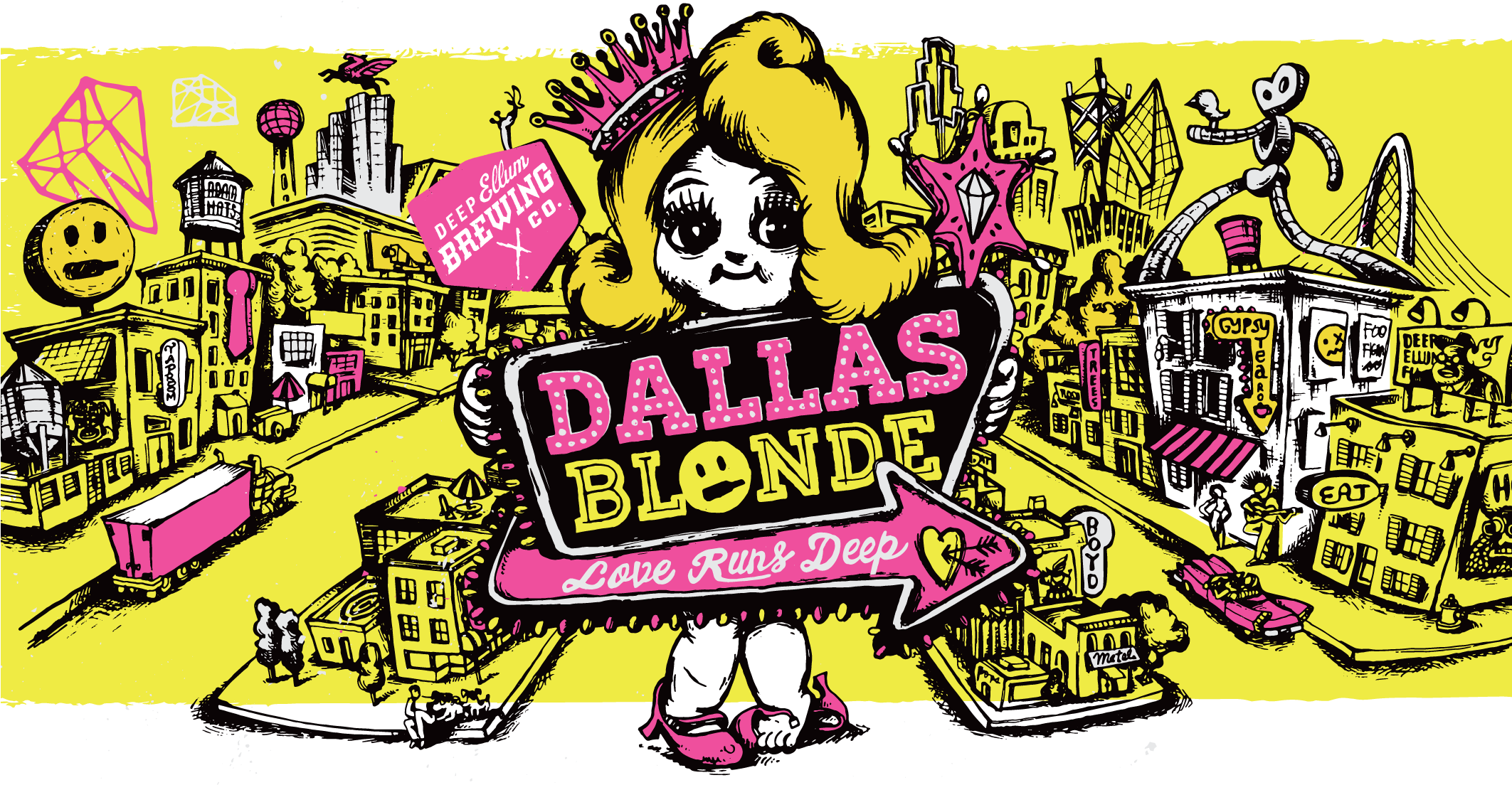 Deep Ellum Dallas Blonde (2124x1114), Png Download