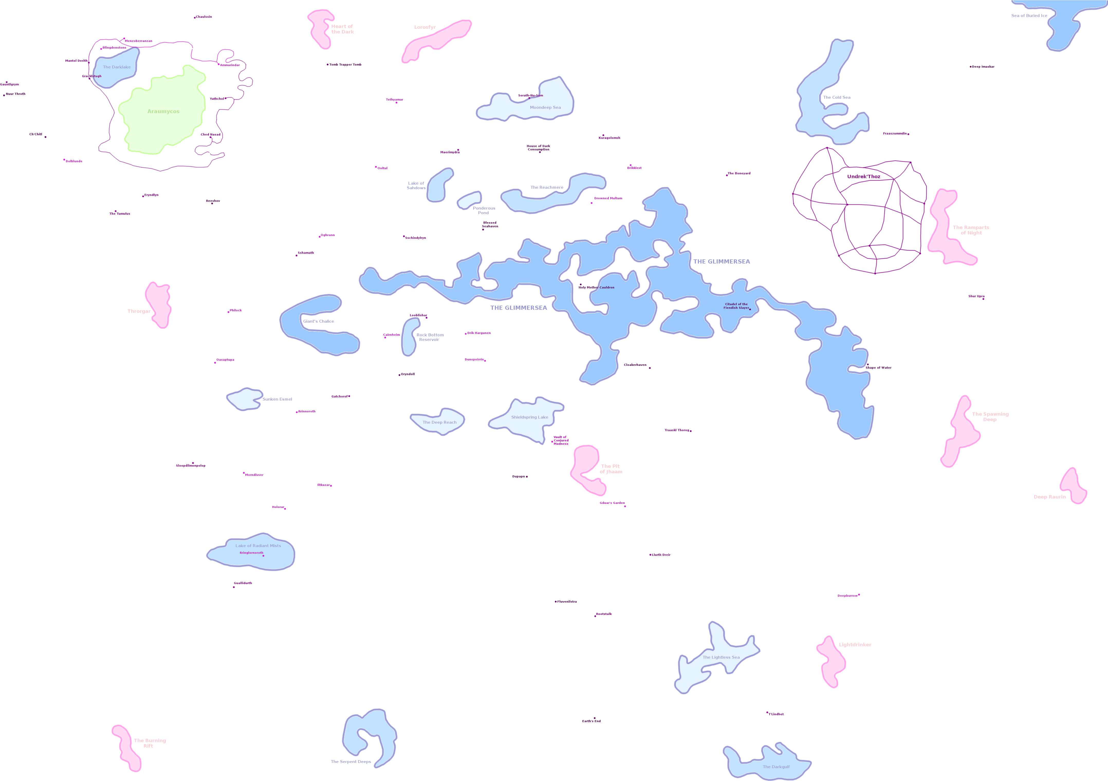 I Made An Underdark Overlay For My Favorite Faerun - Underdark Faerun Overlay (4763x3185), Png Download