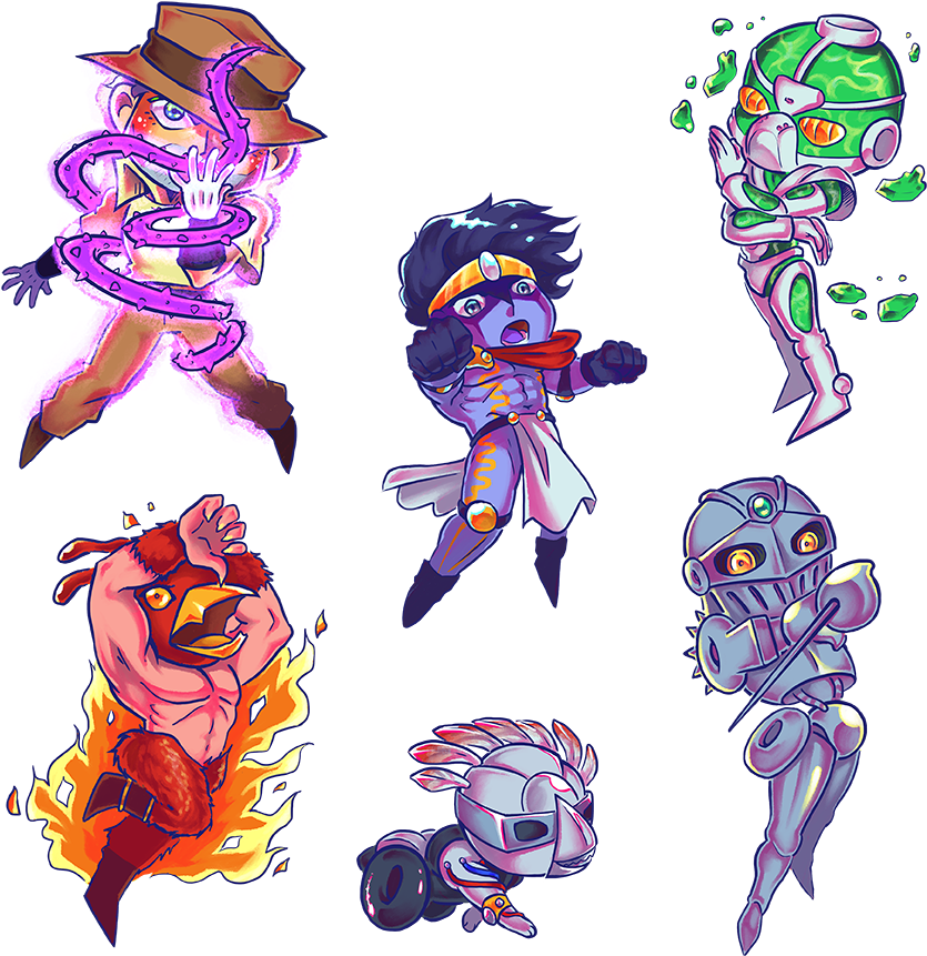 Jjba Stardust Crusaders - Cartoon (888x888), Png Download