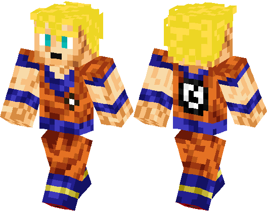 Skin Minecraft Pe Songoku (528x418), Png Download