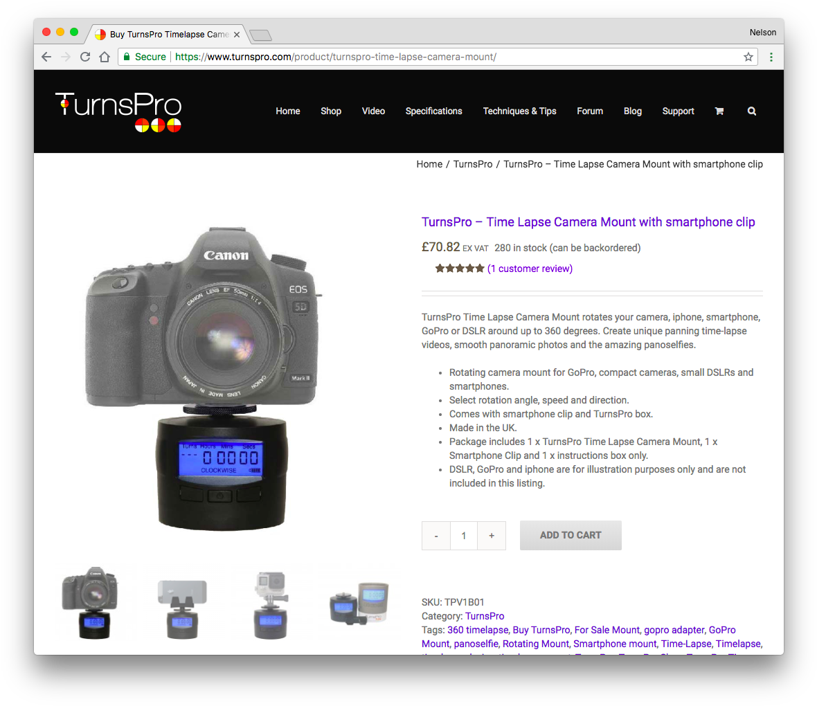 Https - //www - Turnspro - Com/product/turnspro Time - Turnspro Time Lapse Camera Mount, Motorized Heads (1195x1031), Png Download