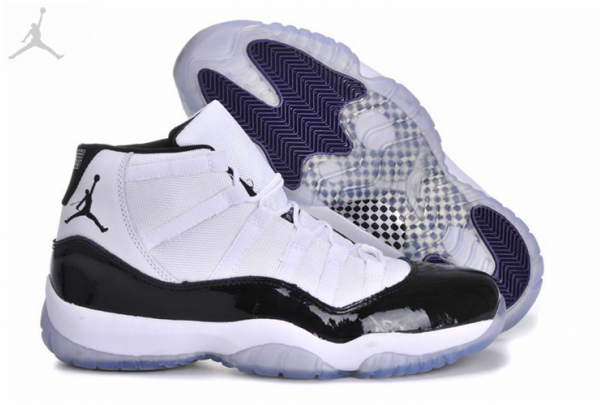 More Views - Big Size Air Jordan 11 Retro White Dark Concord Black (600x600), Png Download