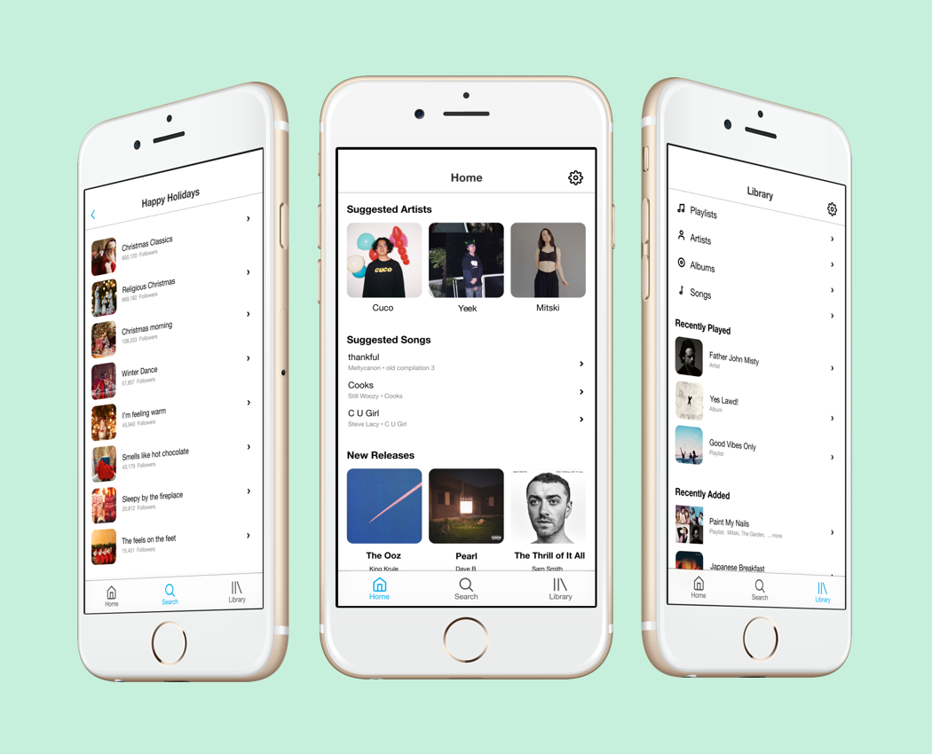 An Application Redesign Of Spotify And Apple Music - Iphone (1050x850), Png Download