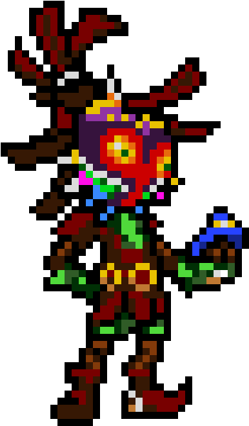 Skull Kid - Skull Kid Pixel Art (380x620), Png Download
