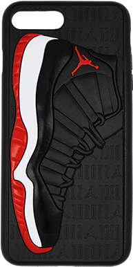 Jordan Bred 11 Iphone Case - Iphone 8 Plus Jordan Cases (400x400), Png Download