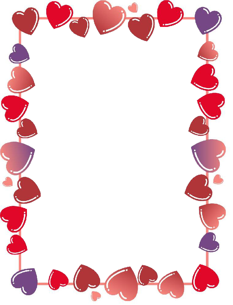 Moldura Coraçoes Png - Valentines Day Card Border (761x997), Png Download