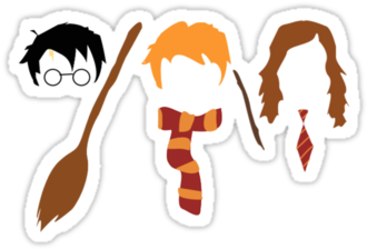 Harry Potter Trio By Treehugger11215 - Harry Ron Hermione Silhouette (375x360), Png Download