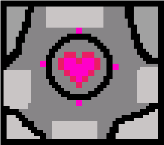 Companion Cube - Circle (1200x600), Png Download