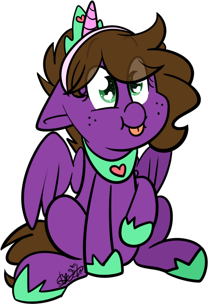 Befishproductions, Fake Horn, Female, Heart Eyes, Mare, - Cartoon (685x1024), Png Download