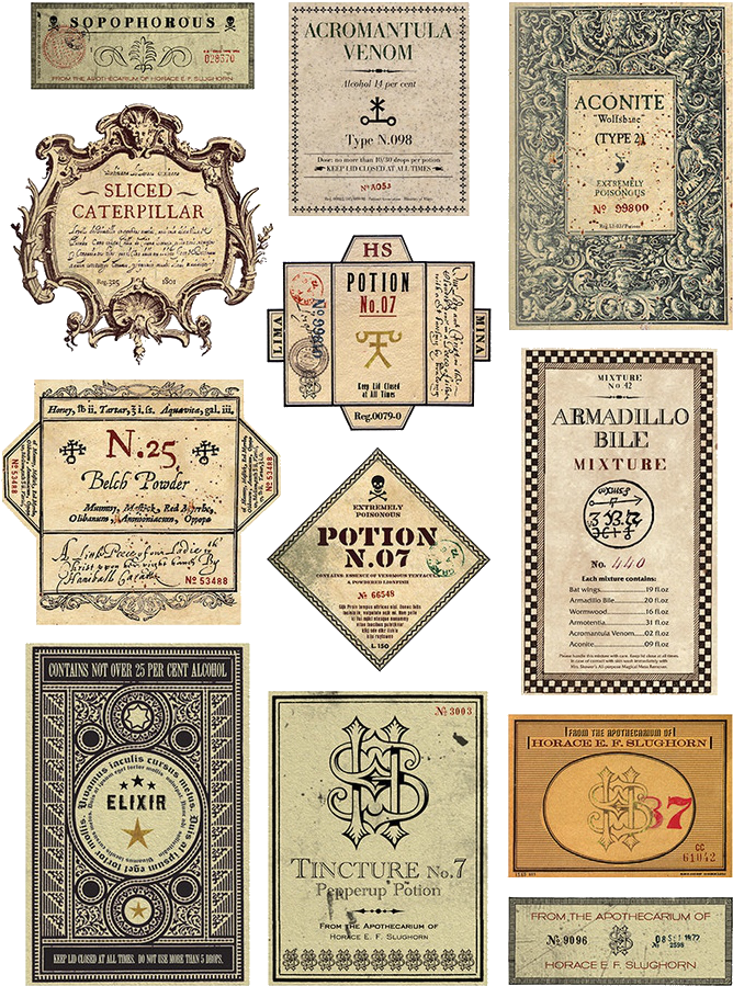 Harrypotterprops - - Harry Potter Free Printable Potion Labels - Free Transparent PNG Download ...