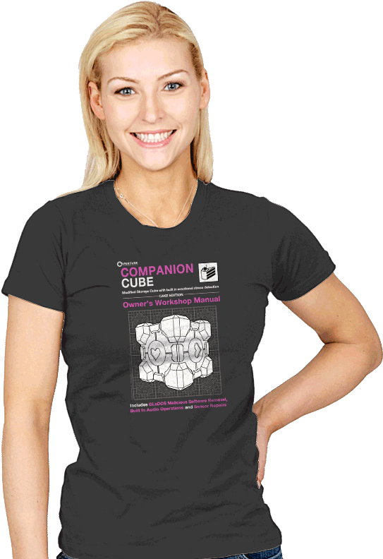 Companion Cube Manual - Teenage Model Purple Shirt (800x800), Png Download