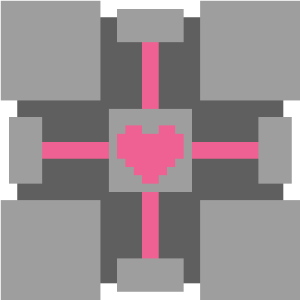 8-bit Companion Cube Daybreaksnake - Cross (1200x1200), Png Download