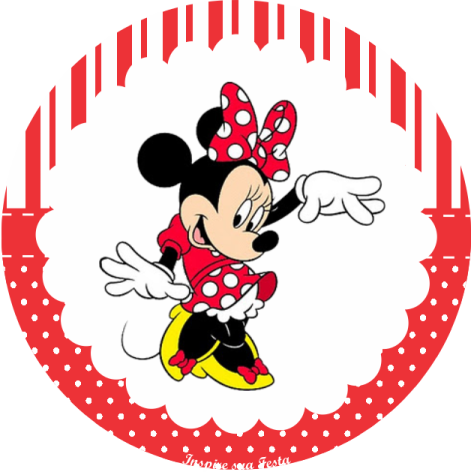 Tag Ou Topper - Minnie Mouse Red Printables (471x472), Png Download