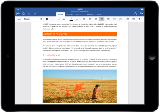 Just Moments After Microsoft Office For Ipad Was Announced, - Ms Office Ipad (660x500), Png Download