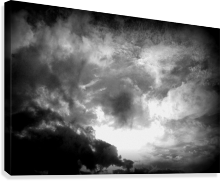 Dark Skies Canvas Print - Monochrome (428x352), Png Download