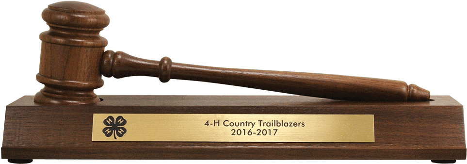 4-h Walnut 10" Gavel Set - Mallet (1028x1028), Png Download