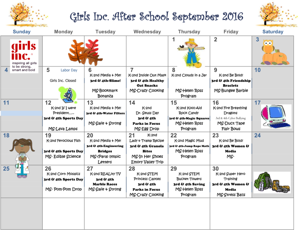 Girls Inc - Calendar - Girls Inc (1024x809), Png Download