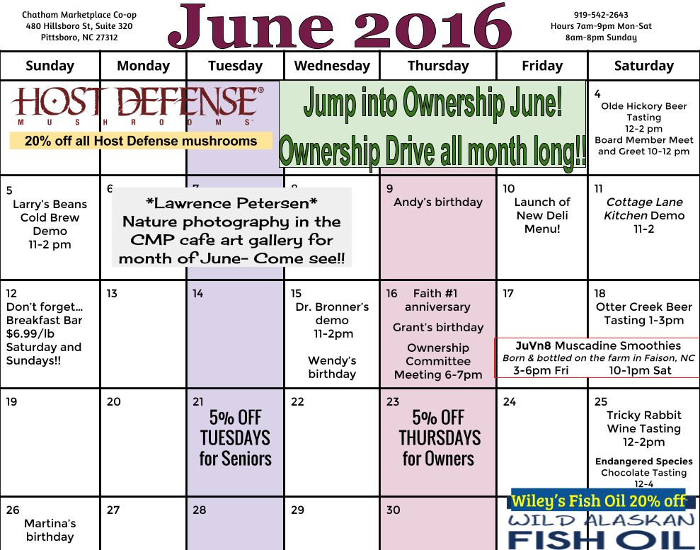 June 2016 Calendar-3 - Host Defense My Community - Comprehensive Immune Support (989x777), Png Download