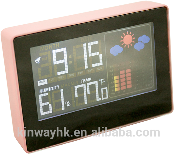 2017 Weather Forecast Clock Multifunction Calender - Display Device (600x523), Png Download