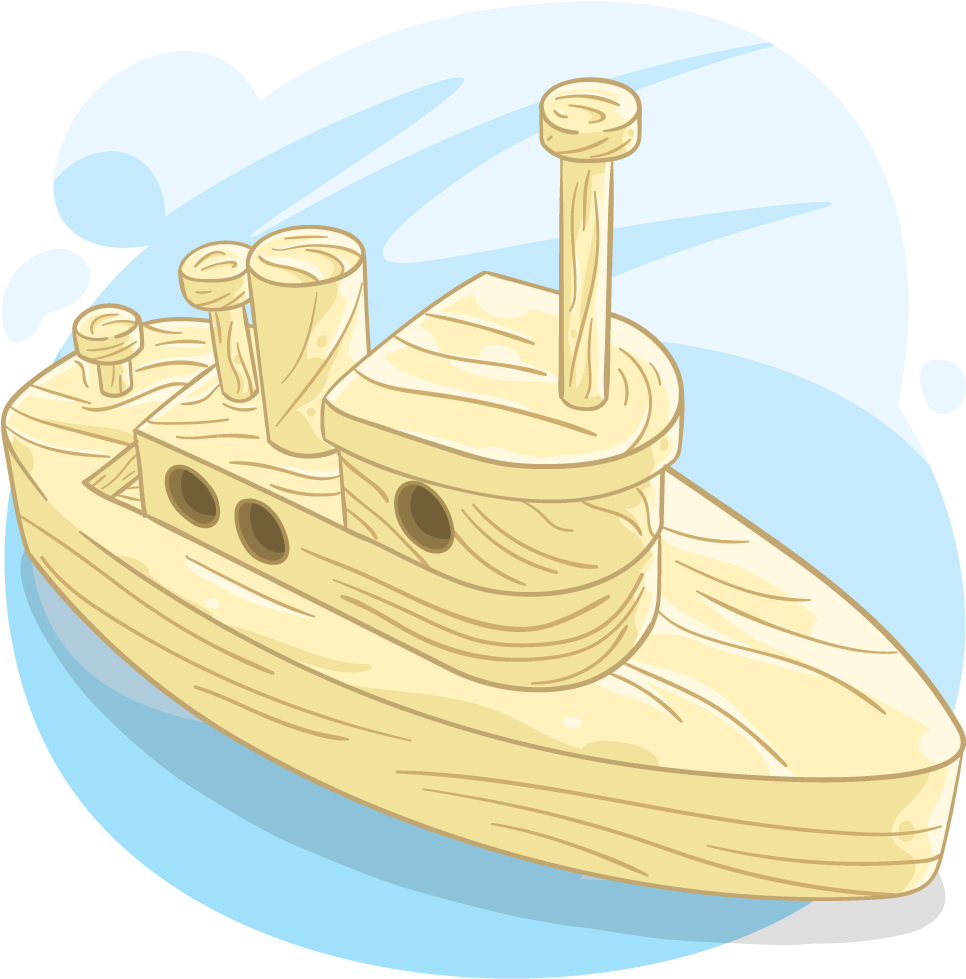 Wooden Boat - Illustration (1024x1024), Png Download