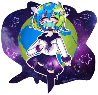 Shine Brighter Than The Stars Earth Chan - Earth (350x350), Png Download