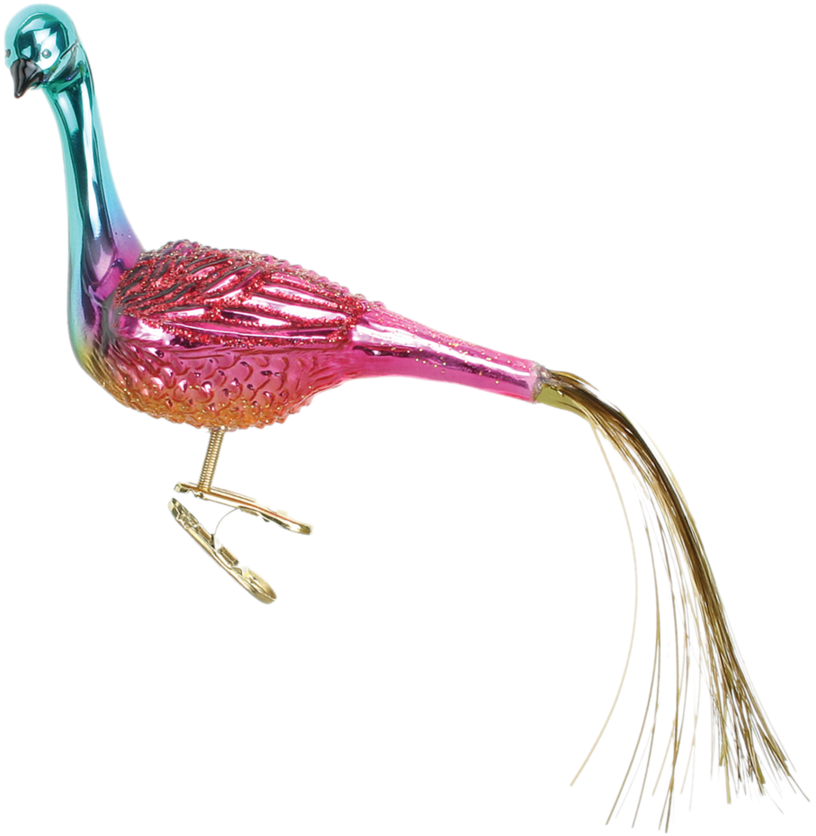 Old Word Christmas Ruby Peacock Glass Ornament, Owc-old - Peafowl (900x900), Png Download