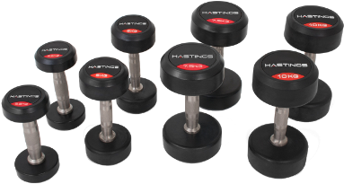 Rubber Dumbbells - Hastings 2.5-10kg Professional Dumbbells (600x400), Png Download