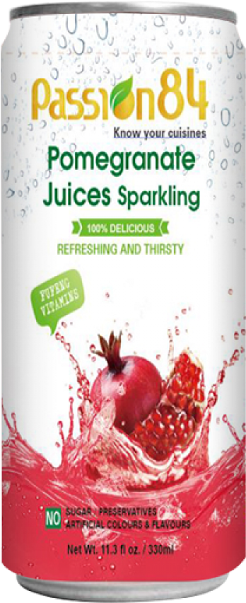 Passion84 Organic Pomegranate Juice Sparkling - Juice (1000x1000), Png Download