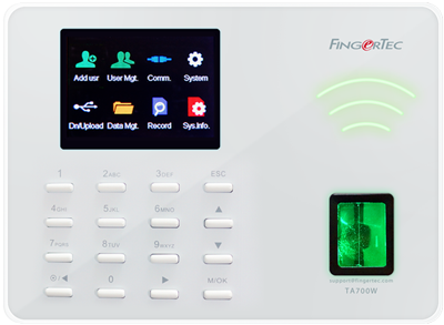 It Can Contain Up To 1000 Fingerprint Templates For - Fingertec Ta700w (450x300), Png Download