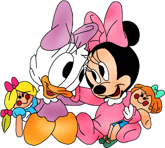 Baby Disney Characters Clipart - Baby Minnie Mouse And Daisy Duck (600x600), Png Download