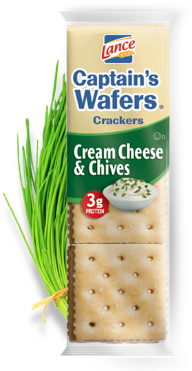 Captain's Wafers® Cream Cheese & Chives - Cheese And Chive Crackers (395x540), Png Download