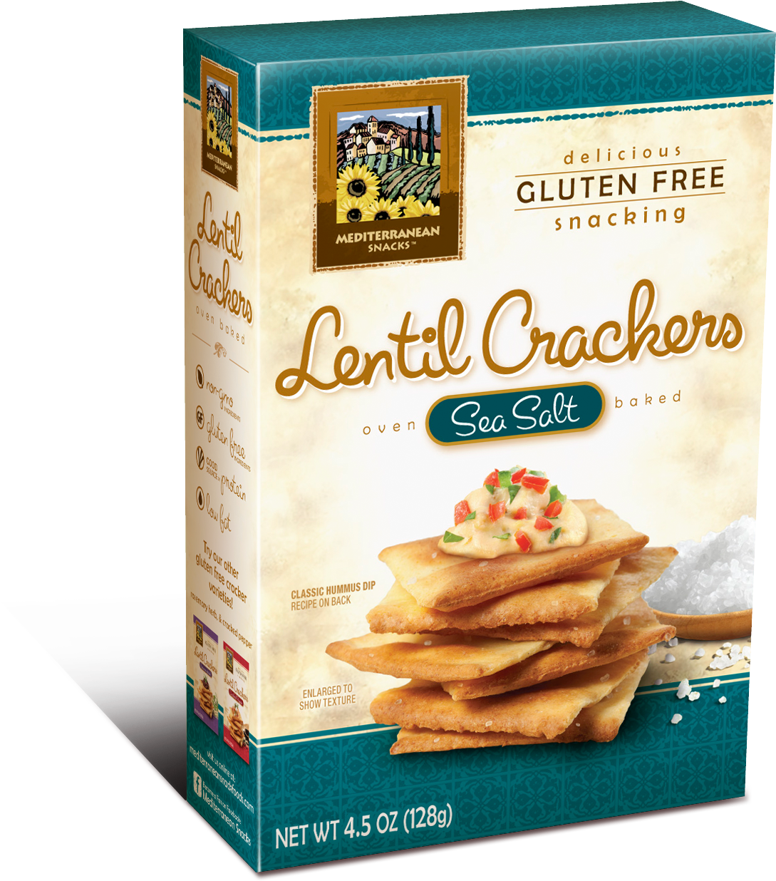 Mediterranean Snacks Baked Lentil Crackers - Mediterranean Snacks, Lentil Crackers Gluten Free, (1500x1350), Png Download