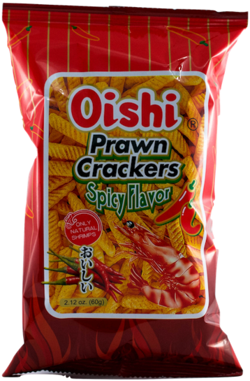 Oishi Hot And Spicy Prawn Crackers - Oishi Prawn Crackers, Spicy, 60 Gm (760x760), Png Download