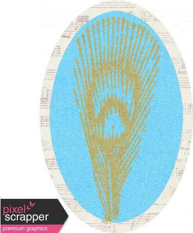 Peacock Feather Tag - Circle (456x456), Png Download