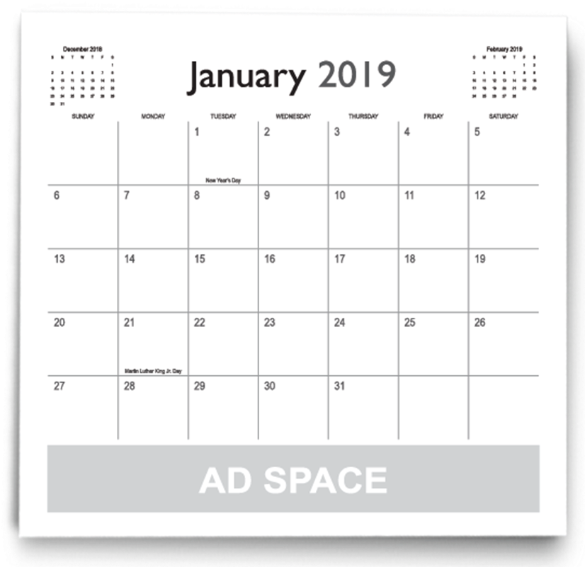 To Download This Template, Select Your Design Program - 2019 Calendar Template Psd (825x825), Png Download