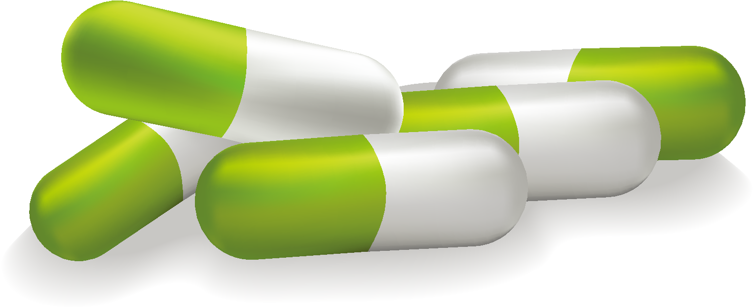 Cartoon Green Capsule Element - Green (1772x1378), Png Download