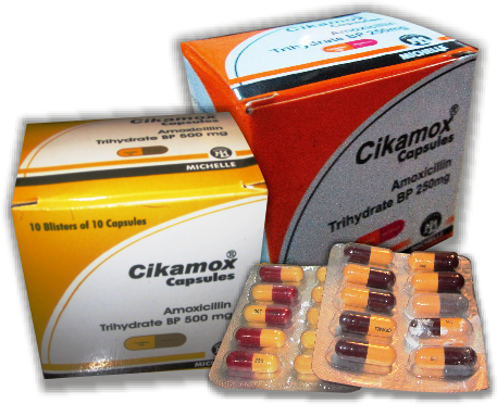 Cikamox Capsule - Amoxicillin Trihydrate Capsules 500mg (457x372), Png Download