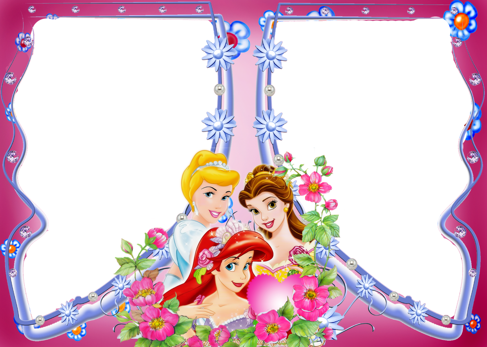 Disney Multi Photo Frame Disney Princess Frame Png Free Transparent